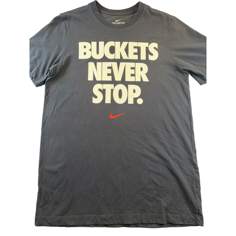 Nike Mens Buckets Never Stop Dri-FIT Graphic T-Shirt Black Size M